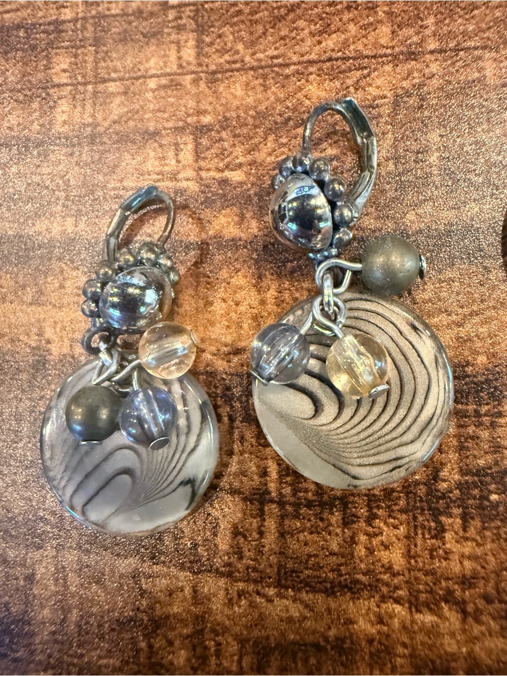 Handcrafted Gray Swirl Drop Earrings - Women Jewelry